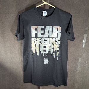 AMC Fear The Walking Dead "Fear Begins Here" Black Graphic Tee NWOT S